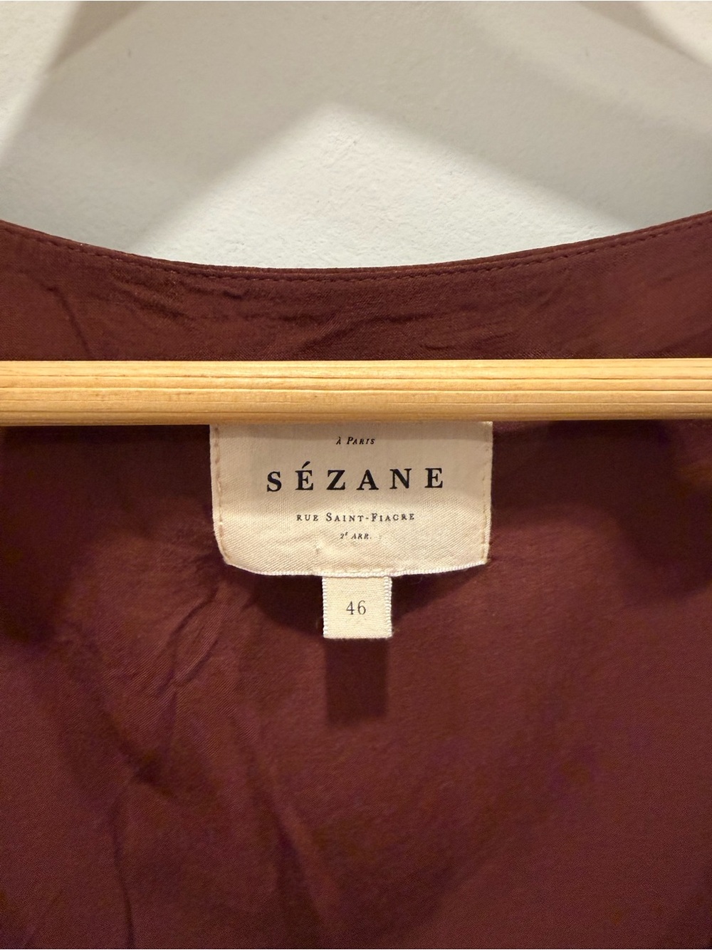 Sezane Solia Polka Dot V-Neck Flutter Sleeve Midi Dress - Brown Sz 46/14 - Picture 5 of 6